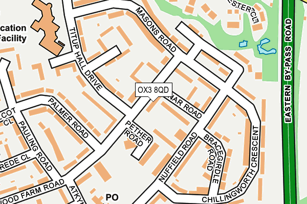 OX3 8QD map - OS OpenMap – Local (Ordnance Survey)