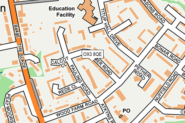 OX3 8QE map - OS OpenMap – Local (Ordnance Survey)