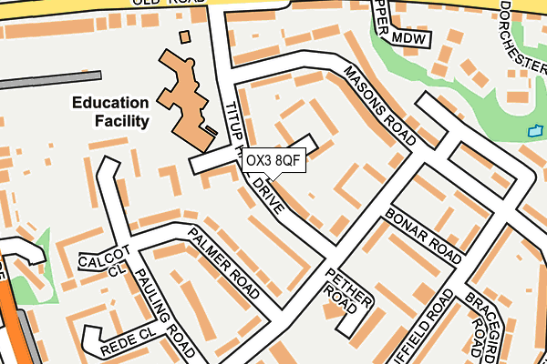 OX3 8QF map - OS OpenMap – Local (Ordnance Survey)