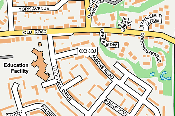 OX3 8QJ map - OS OpenMap – Local (Ordnance Survey)