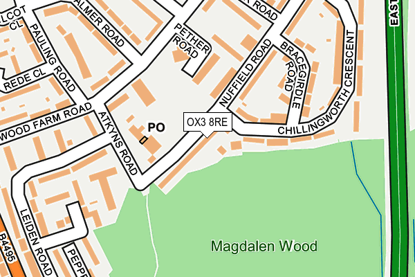 OX3 8RE map - OS OpenMap – Local (Ordnance Survey)