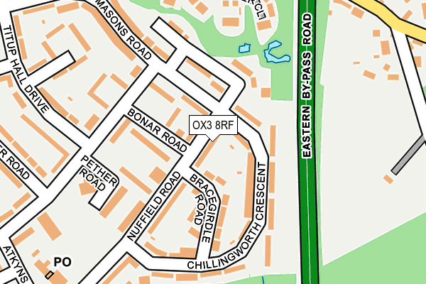 OX3 8RF map - OS OpenMap – Local (Ordnance Survey)
