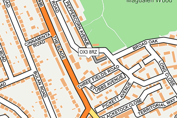 OX3 8RZ map - OS OpenMap – Local (Ordnance Survey)