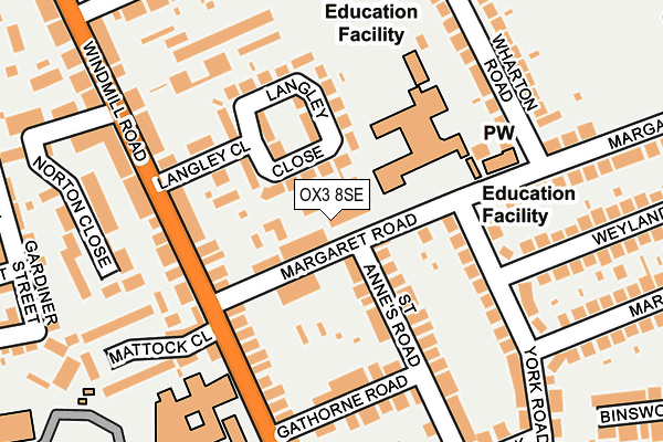 OX3 8SE map - OS OpenMap – Local (Ordnance Survey)