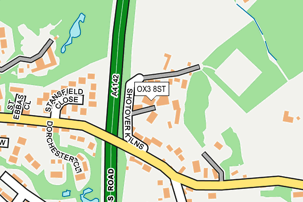 OX3 8ST map - OS OpenMap – Local (Ordnance Survey)