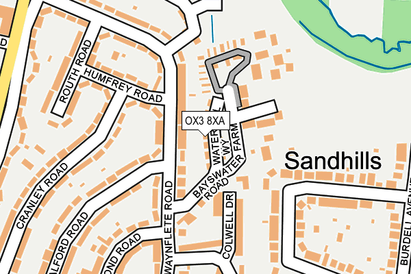OX3 8XA map - OS OpenMap – Local (Ordnance Survey)