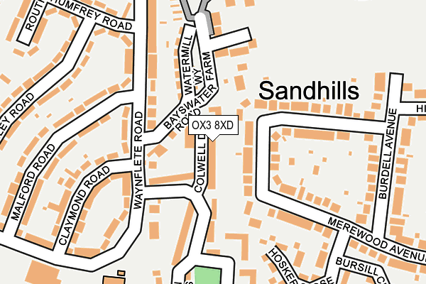 OX3 8XD map - OS OpenMap – Local (Ordnance Survey)