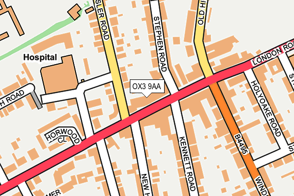 OX3 9AA map - OS OpenMap – Local (Ordnance Survey)