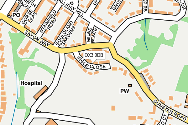 OX3 9DB map - OS OpenMap – Local (Ordnance Survey)