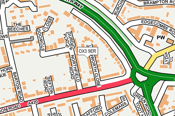 OX3 9ER map - OS OpenMap – Local (Ordnance Survey)