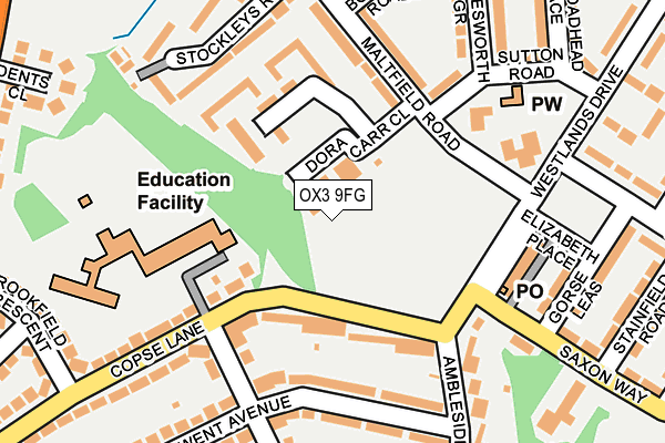 OX3 9FG map - OS OpenMap – Local (Ordnance Survey)