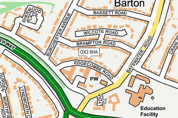 OX3 9HA map - OS OpenMap – Local (Ordnance Survey)