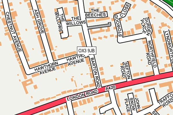 OX3 9JB map - OS OpenMap – Local (Ordnance Survey)