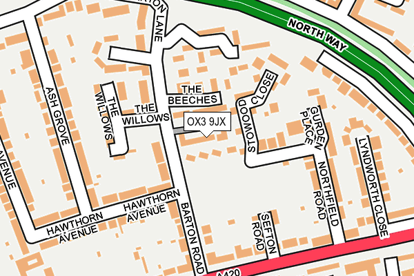 OX3 9JX map - OS OpenMap – Local (Ordnance Survey)