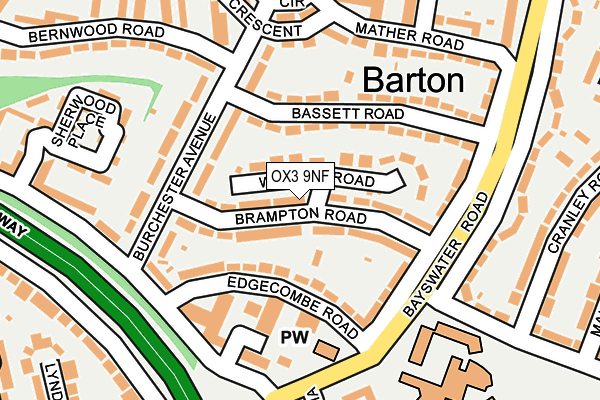 OX3 9NF map - OS OpenMap – Local (Ordnance Survey)