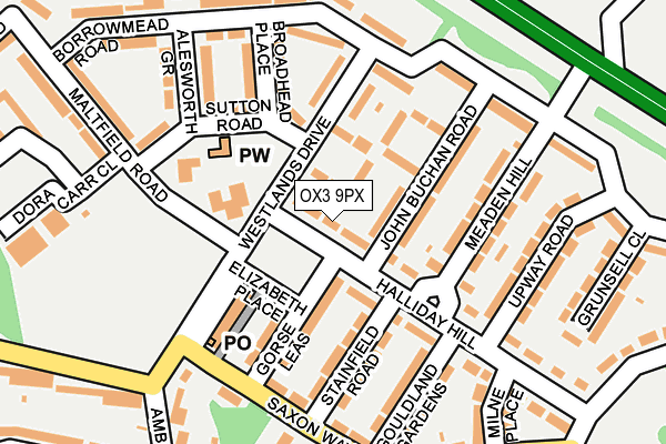 OX3 9PX map - OS OpenMap – Local (Ordnance Survey)