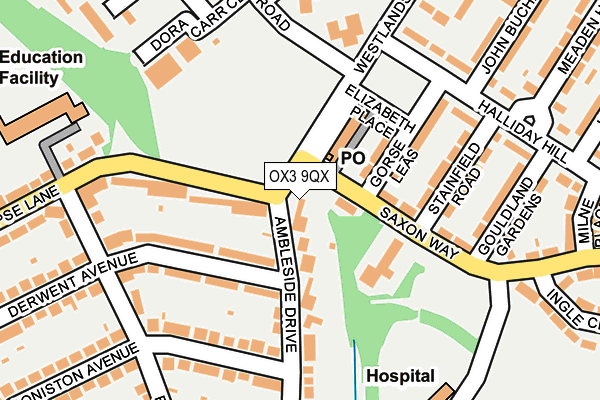 OX3 9QX map - OS OpenMap – Local (Ordnance Survey)