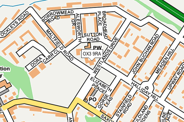 OX3 9RA map - OS OpenMap – Local (Ordnance Survey)