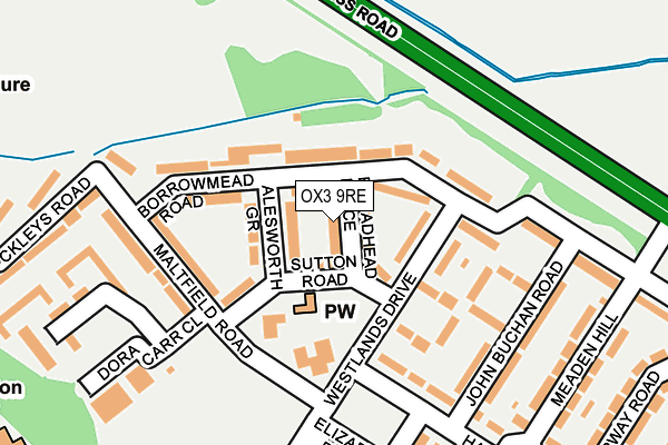 OX3 9RE map - OS OpenMap – Local (Ordnance Survey)