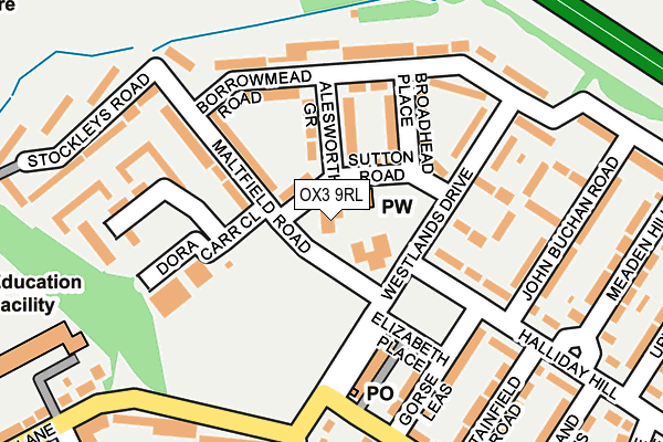 OX3 9RL map - OS OpenMap – Local (Ordnance Survey)