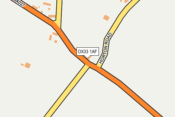 OX33 1AF map - OS OpenMap – Local (Ordnance Survey)