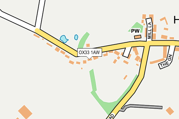 OX33 1AW map - OS OpenMap – Local (Ordnance Survey)