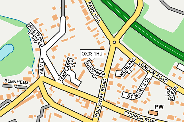 OX33 1HU map - OS OpenMap – Local (Ordnance Survey)