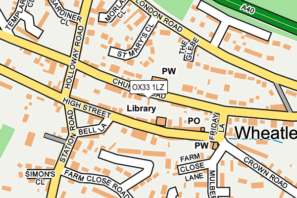 OX33 1LZ map - OS OpenMap – Local (Ordnance Survey)