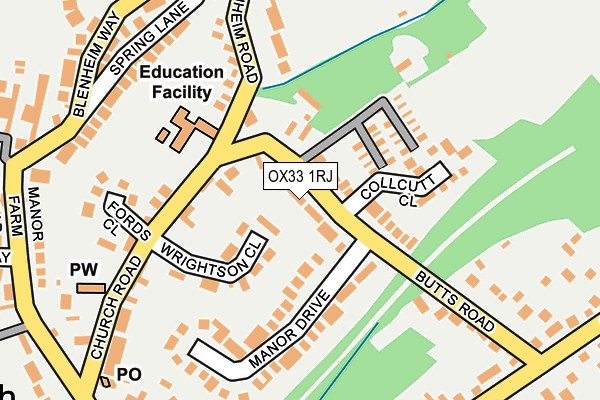 OX33 1RJ map - OS OpenMap – Local (Ordnance Survey)