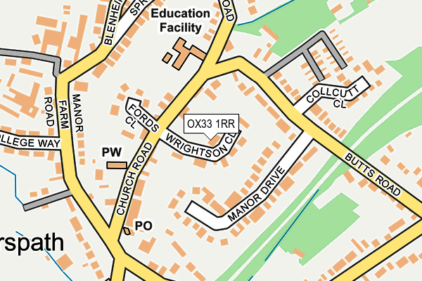 OX33 1RR map - OS OpenMap – Local (Ordnance Survey)