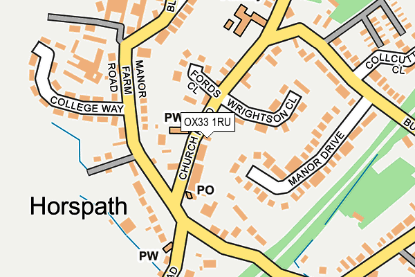 OX33 1RU map - OS OpenMap – Local (Ordnance Survey)