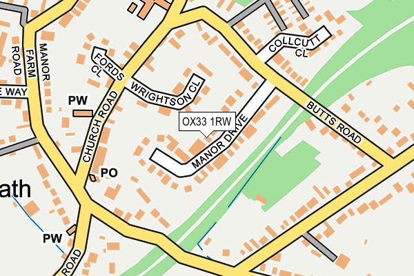 OX33 1RW map - OS OpenMap – Local (Ordnance Survey)