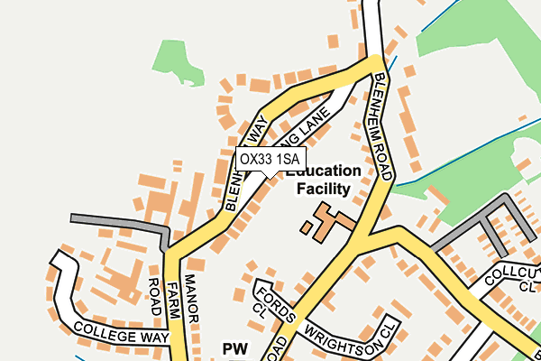OX33 1SA map - OS OpenMap – Local (Ordnance Survey)