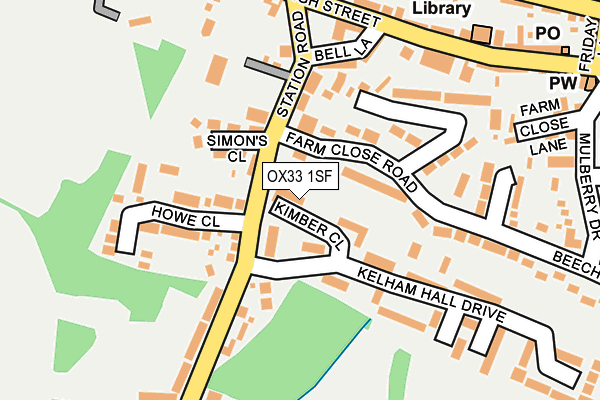 OX33 1SF map - OS OpenMap – Local (Ordnance Survey)