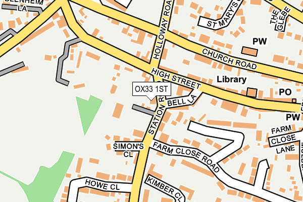 OX33 1ST map - OS OpenMap – Local (Ordnance Survey)
