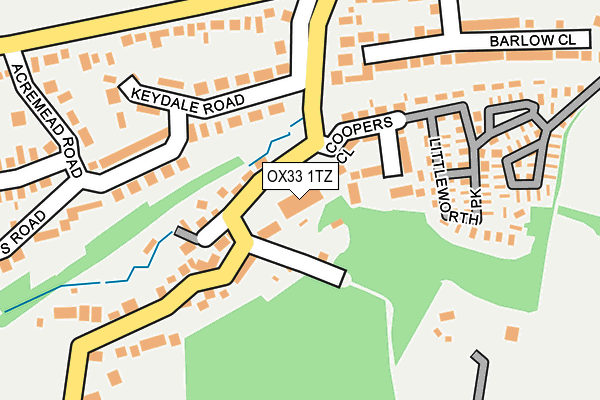 OX33 1TZ map - OS OpenMap – Local (Ordnance Survey)