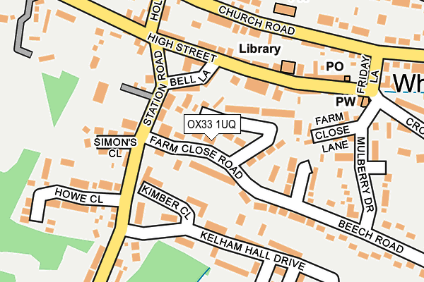 OX33 1UQ map - OS OpenMap – Local (Ordnance Survey)