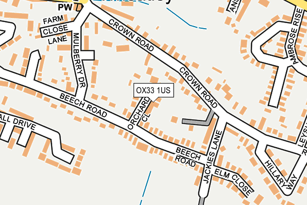 OX33 1US map - OS OpenMap – Local (Ordnance Survey)