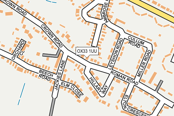 OX33 1UU map - OS OpenMap – Local (Ordnance Survey)