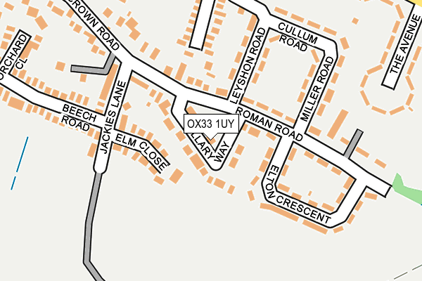 OX33 1UY map - OS OpenMap – Local (Ordnance Survey)