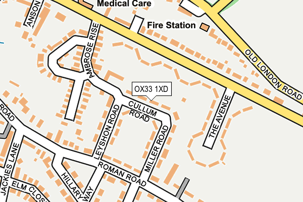 OX33 1XD map - OS OpenMap – Local (Ordnance Survey)