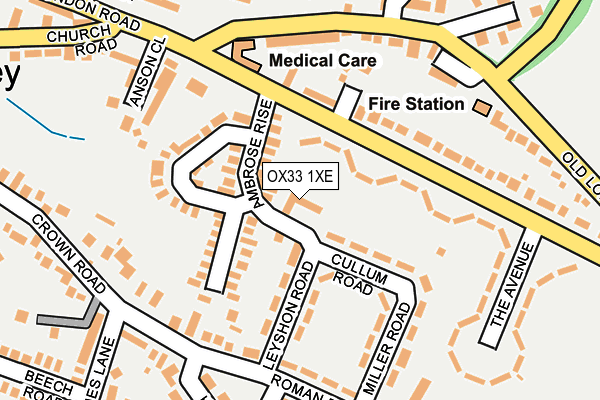 OX33 1XE map - OS OpenMap – Local (Ordnance Survey)