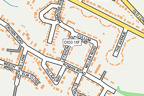 OX33 1XF map - OS OpenMap – Local (Ordnance Survey)