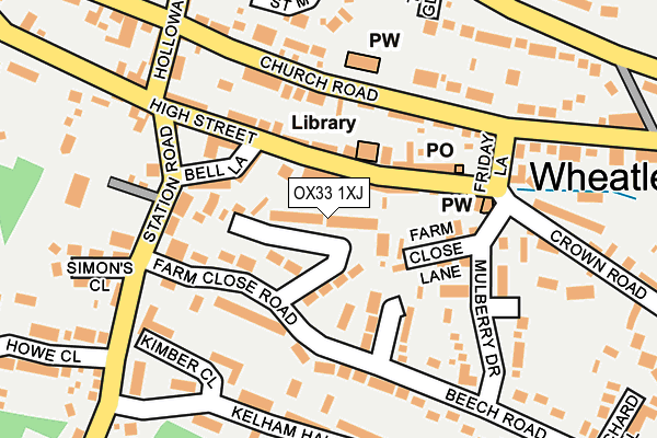 OX33 1XJ map - OS OpenMap – Local (Ordnance Survey)