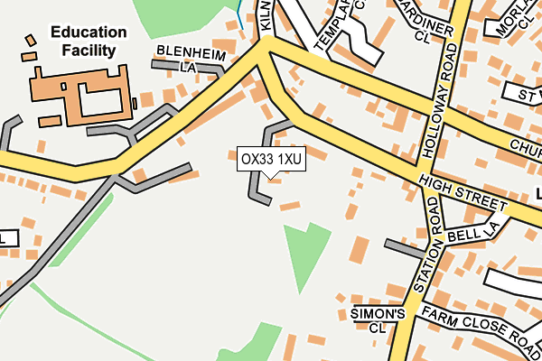 OX33 1XU map - OS OpenMap – Local (Ordnance Survey)