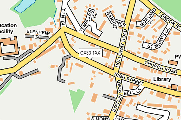 OX33 1XX map - OS OpenMap – Local (Ordnance Survey)
