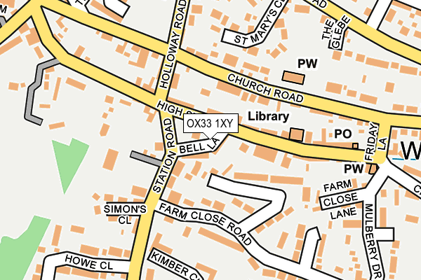 OX33 1XY map - OS OpenMap – Local (Ordnance Survey)