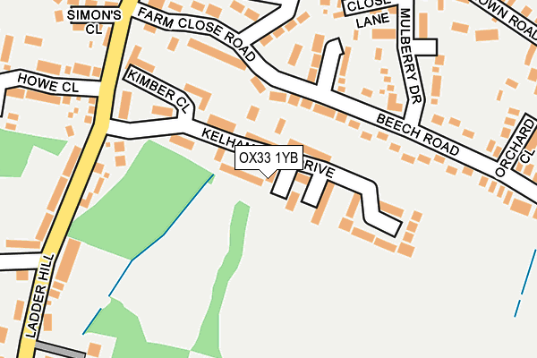 OX33 1YB map - OS OpenMap – Local (Ordnance Survey)