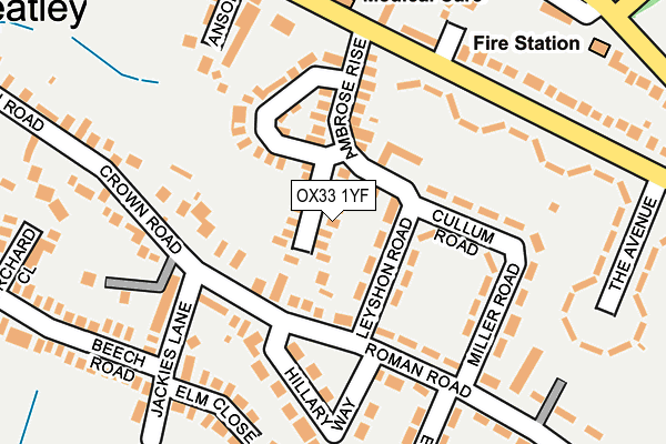 OX33 1YF map - OS OpenMap – Local (Ordnance Survey)