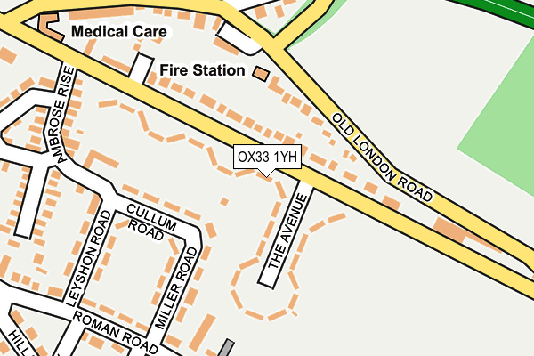 OX33 1YH map - OS OpenMap – Local (Ordnance Survey)